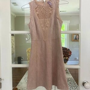 Sz S Tan Suede-Like Ayla Dress